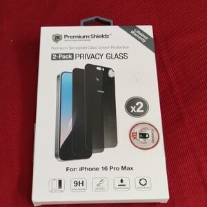 PSD Privacy Glass Screen Protector for iPhone 16 Pro Max - Black